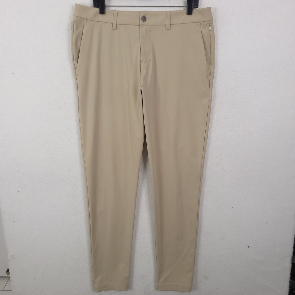 Lululemon Commission Slim-Fit Pant Mens 36x33 Tan Warpstreme Chino LM5AR0T.03